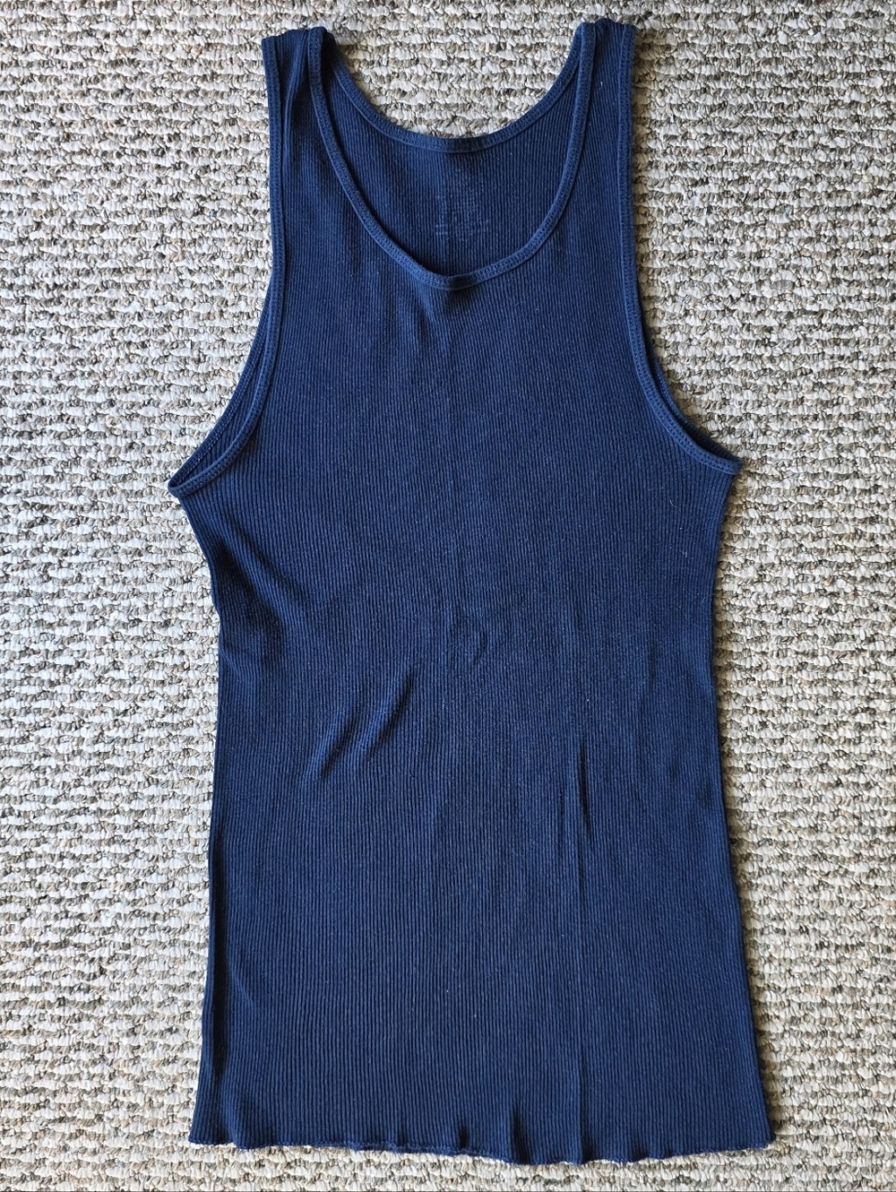 Hanes Navy Blue Ribbed Tank Top